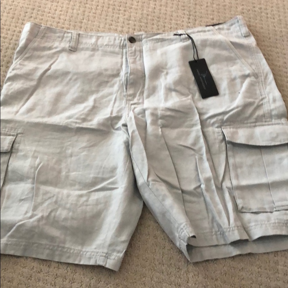 Linen blend cargo shorts